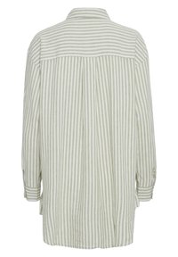 Leichtes, langärmliges Hemd in grün-weißen Streifen, mit einem Button-Down-Kragen und einem Roll-Ärmel-Design in lässiger Passform.