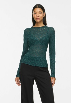 VILA, LONG SLEEVED TOP VIFAY HIGH NECK - Blúzka - ponderosa pine