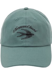 Zöld pamut baseball sapka hímzett fecskével és a "Hazafelé" felirattal feketében. Állítható hátsó pánt az illeszkedés érdekében.