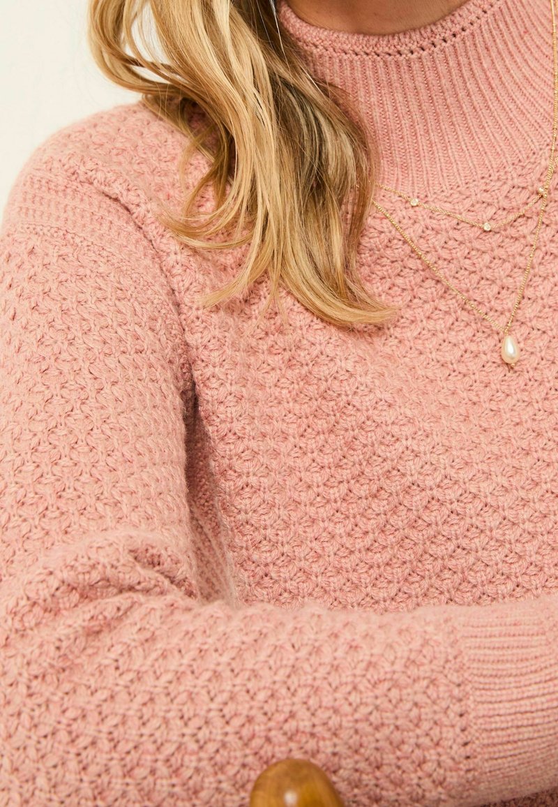 Fat Face REGULAR FIT FUNNEL NECK LONG LINE Jumper rose pink