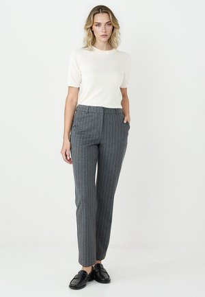 REGULAR WAIST STRIPED - Pantalon classique - grey