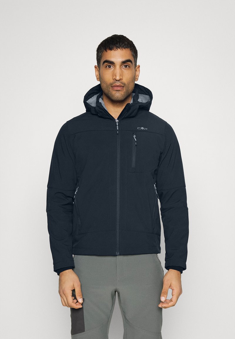 CMP MAN JACKET ZIP HOOD - Softshell dzseki - blue/cemento
