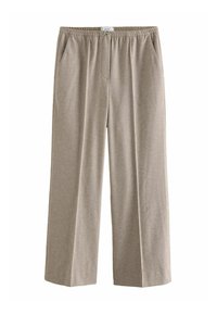 BRUSHED ELASTICATED WAIST WIDE - Pantaloni - beige