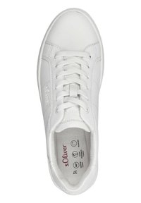 Weiße Sneaker mit einem glatten Leder-Obermaterial, runder Zehenpartie und sechs Schnürsenkellöchern. Verfügt über eine gepolsterte Innensohle und ein Logo an der Seite. Größe 37.