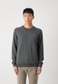 GANT Strikkegenser - dark grey melange