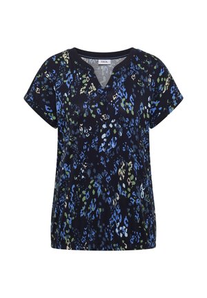Cecil, T-SHIRT MIT SPLIT NECK UND PRINT - T-shirt imprimé - urban dark blue