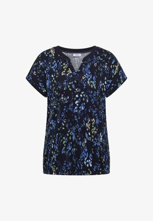 Cecil, T-SHIRT MIT SPLIT NECK UND PRINT - T-shirts print - urban dark blue