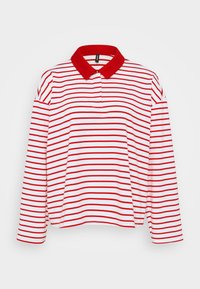 VMALMA STRIPED - Polo - star white/fiery red