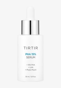 TIRTIR PHA 15% serum in een frosted witte fles met een zilveren druppelfles. De tekst bevat ingrediënten en volume (30 ml/1,01 fl. oz).