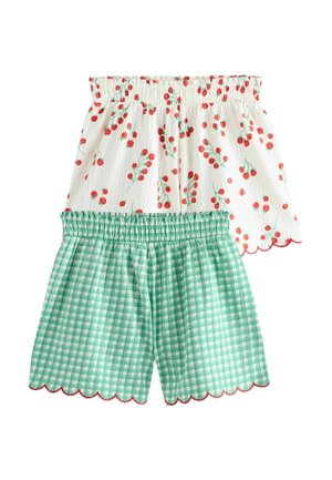 Next, REGULAR FIT - TEXTURED SCALLOP TRIM SHORTS 2 PACK . - Shorts - green gingham tomato