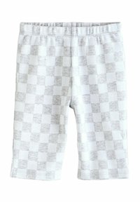 Lys grå ternede shorts med elastisk liv. Fremstillet af blødt stof, med et rutemønster i forskellige nuancer af grå.