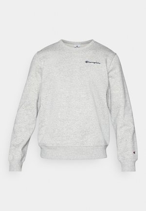Helles graues Sweatshirt aus Baumwollmischgewebe, mit Rundhalsausschnitt, gerippten Bündchen und Saum. Logo auf der Brust in Dunkelblau gestickt.
