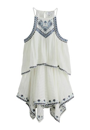Next, TALL FIT - EMBROIDERED HANKY HEM PLAYSUIT - Jumpsuit - white blue
