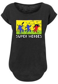 F4NT4STIC LONG CUT BATMAN POP ART - T-shirts med print - black