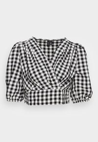 Não selecionado, black checks/snow white