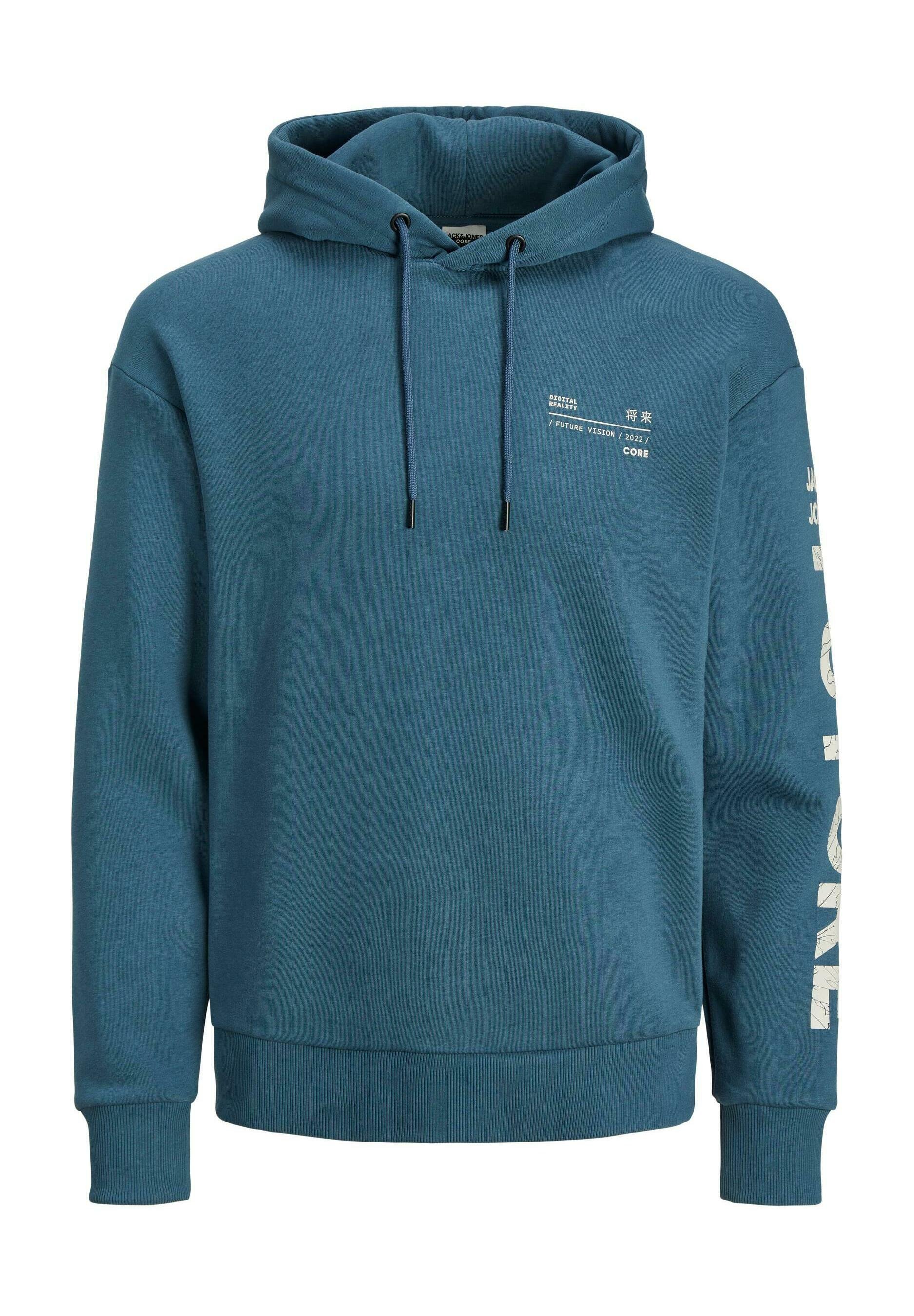 JACK & JONES Capuchontrui met capuchon en, Zwart/Small Print