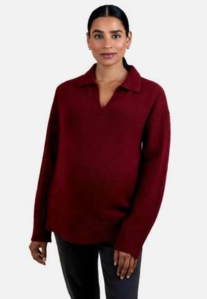MATERNITY FIT - COLLARED AND NURSING - Pulóver - burgundy