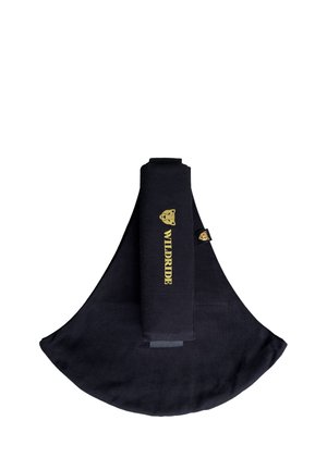 Scaldacollo in tessuto nero Wild Ride con logo e testo dorati, progettato per coprire collo e parte inferiore del viso.