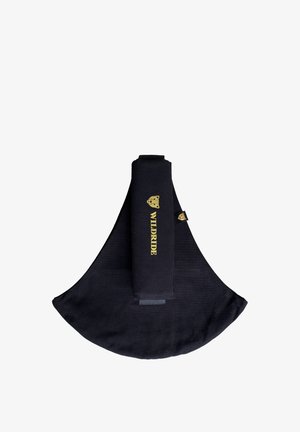 Scaldacollo in tessuto nero Wild Ride con logo e testo dorati, progettato per coprire collo e parte inferiore del viso.