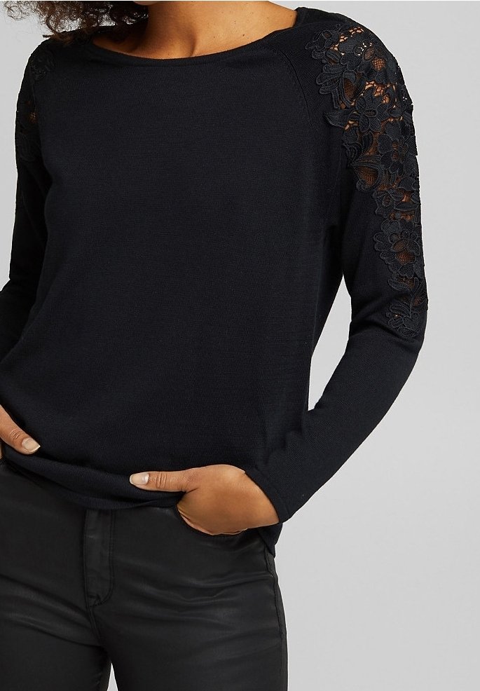 Esprit Stickad tröja - black