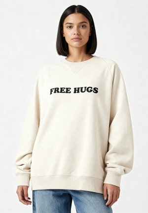 FREE HUGS EMBROIDERY SUPERHEAVY - Sweatshirt - off white