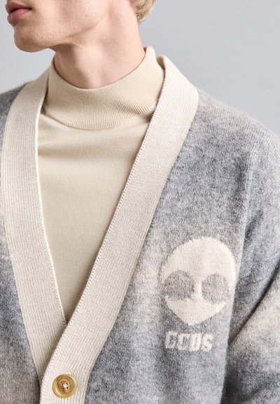 GCDS DEGRADE BUTTONED CARDIGAN - Strickjacke - beige taupe