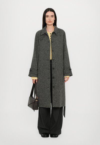 CLOSED BELTED COAT - Palton clasic - grey heather melange