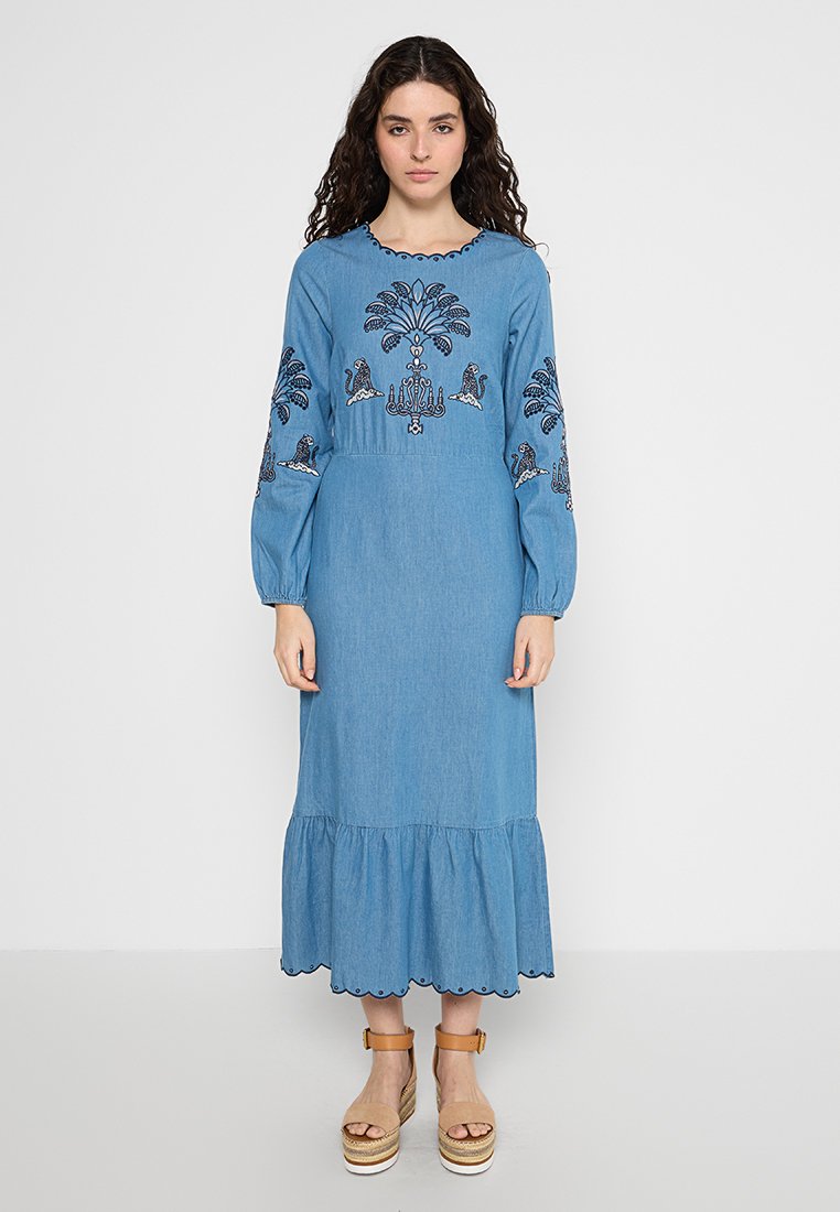 Never Fully Dressed Jeansjurken blauw Never Fully Dressed Jeansjurken blauw