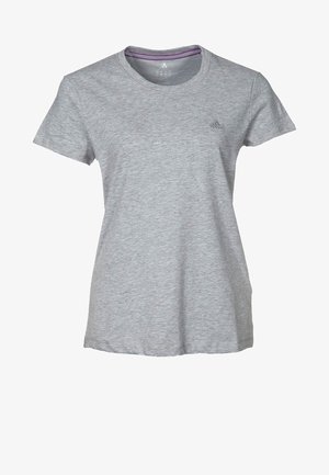 Grijs t-shirt met korte mouwen gemaakt van zachte stof met een ronde halslijn, voorzien van een klein logo op de linkerborst en een ontspannen pasvorm.