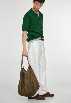 Massimo Dutti, SPLIT LEATHER TOTE BAG - Handtasche - sand