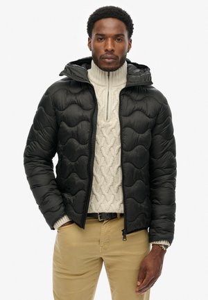 HOODED QUILTED WAVE PADDED  - Winterjacke - jet black