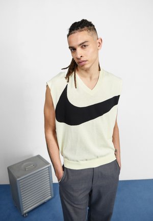 VEST - Strikkegenser - coconut milk/black