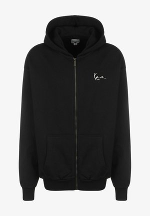 HOODED CHEST SIGNATURE ESSENTIAL - Jaka ar rāvējslēdzēju - black