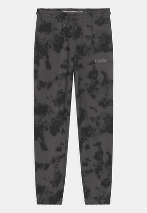 Ciemnoszare i czarne spodnie dresowe Levi's z efektem tie-dye, z elastycznym pasem, sznurkiem do ściągania, bocznymi kieszeniami i elastycznymi mankietami.