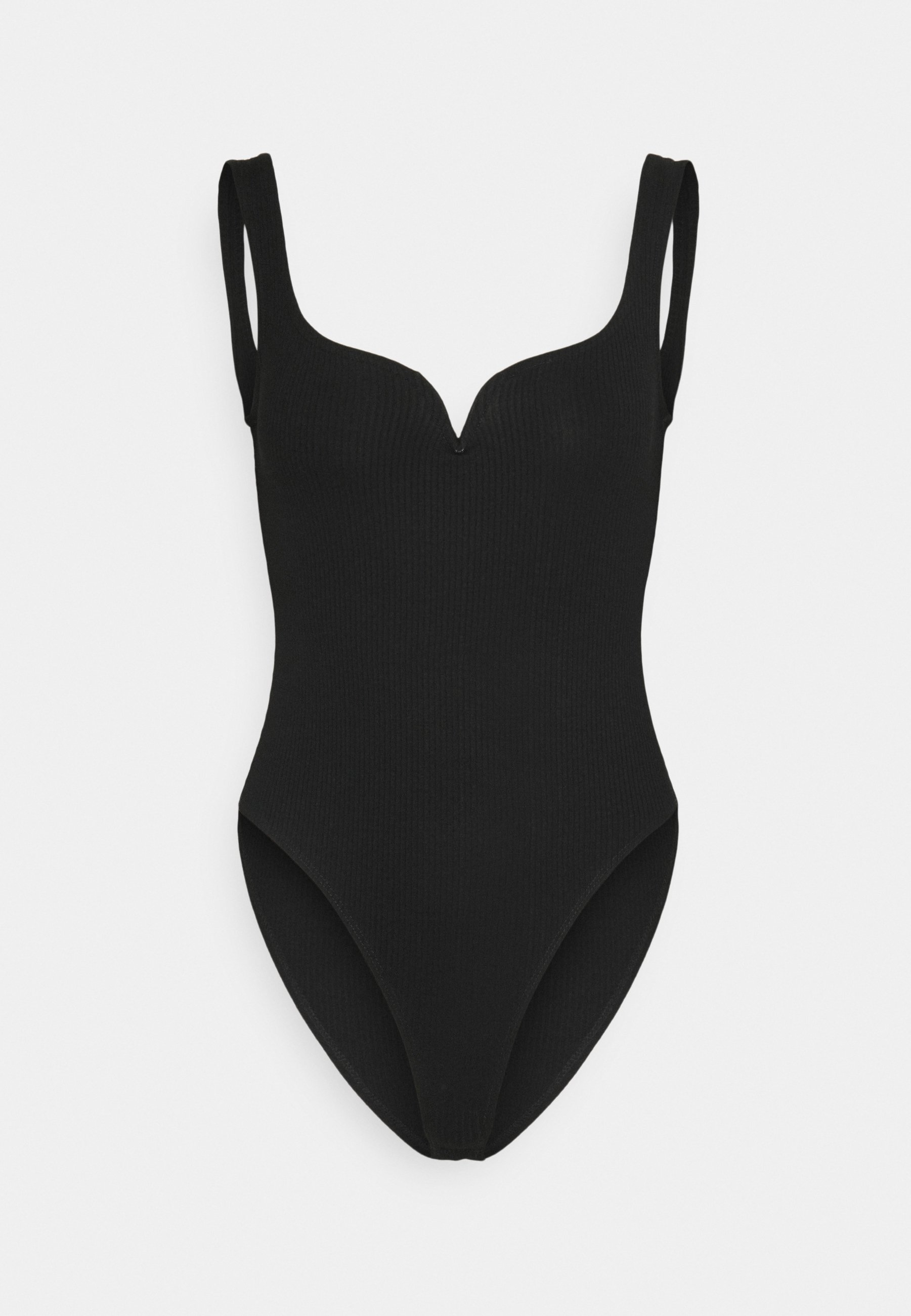 Ensemble Lingerie De Namour - Petit Cami Jarretelle à Rayures Et String - Noir Et Rose