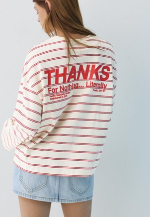 PULL&BEAR STRIPED SLOGAN  - Langarmshirt - yellow