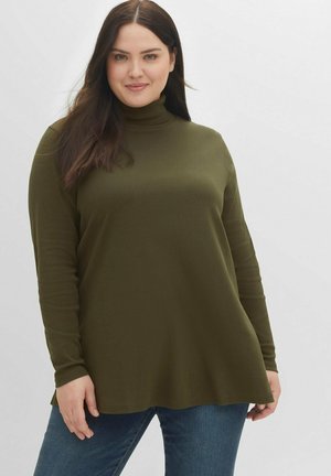 Sheego, Langarmshirt - dunkelkhaki