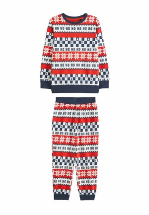 REGULAR FIT SET - Nattplagg set - red navy white fairisle