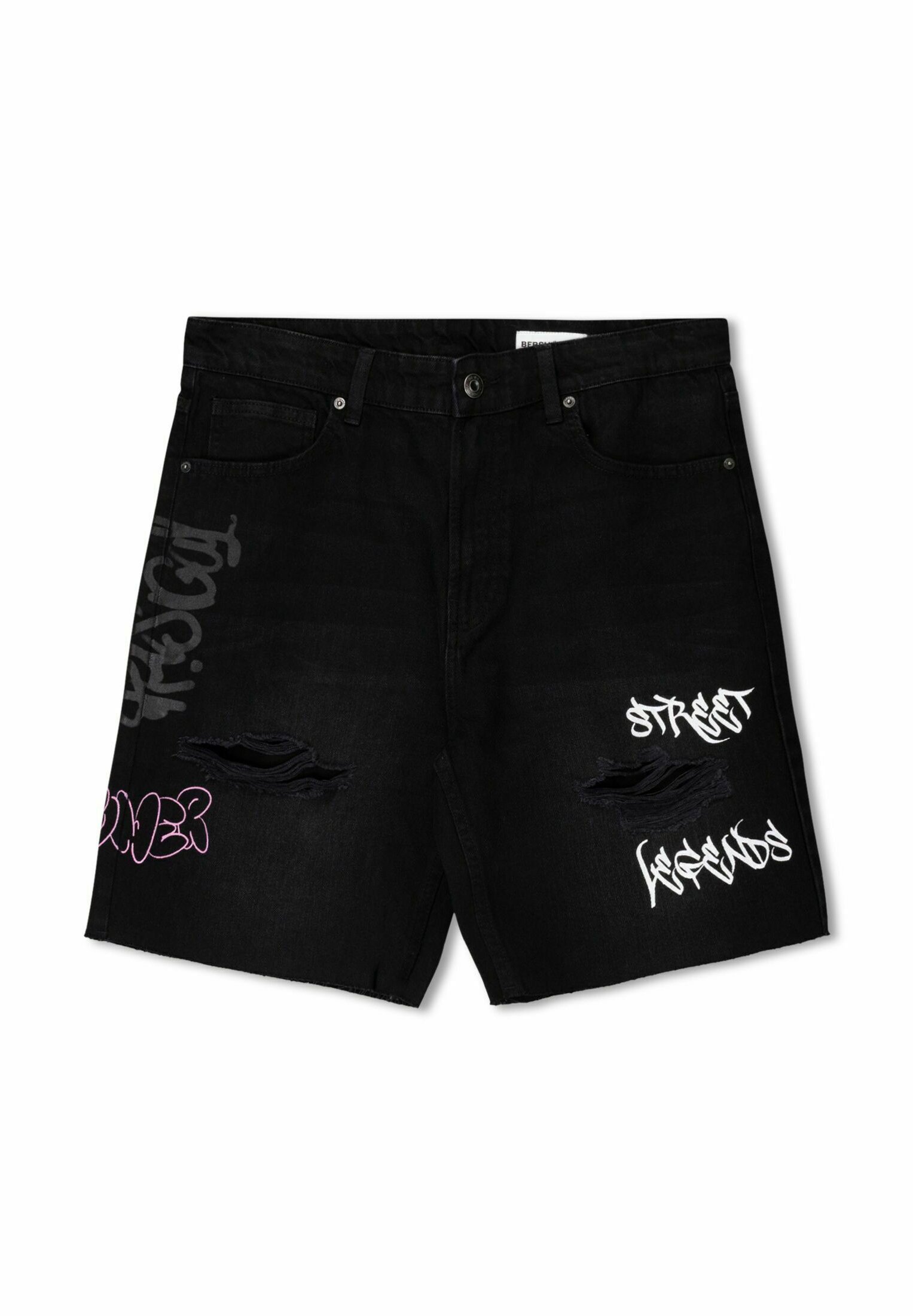 Bershka Shorts di jeans black/nero Zalando