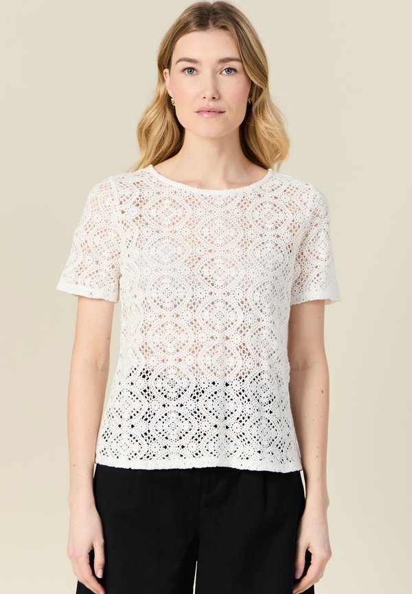 MIT KURZEN ÄRMELN - Bluse - ecru