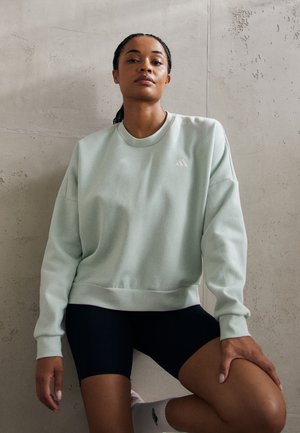 adidas Sportswear ESSENTIALS SMALL LOGO FEEL COZY  - Sweatshirt - linen green/white