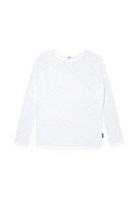 SOCCX Damen Langarmshirt Mit Ajour-Muster - Durchsichtiges Lochmuster Shirt | Perfekt Zum Layern