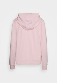 Felpa rosa, in materiale di cotone, design semplice. Presenta un cappuccio, maniche lunghe e polsini a costine. Texture liscia con una vestibilità comoda.