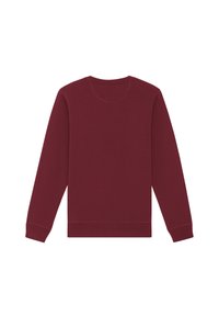 Bordeaux sweatshirt van een katoenmix, met een ronde halslijn, lange mouwen, ribbelmanchetten en een ribbelband. Glad textuur, minimalistisch ontwerp.