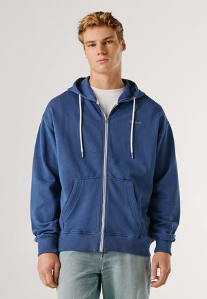 GEO - Felpa con zip - washed navy blue