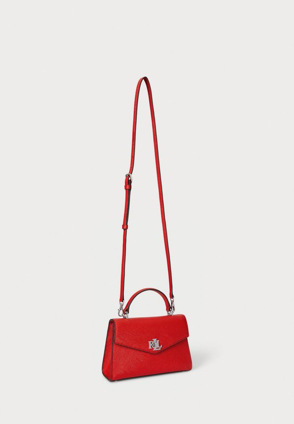 CROSSHATCH LEATHER SMALL FARRAH SATCHEL - Handbag - bright vermillion3