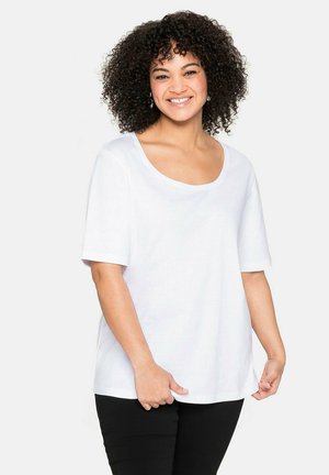 Sheego, Basic T-shirt - weiß