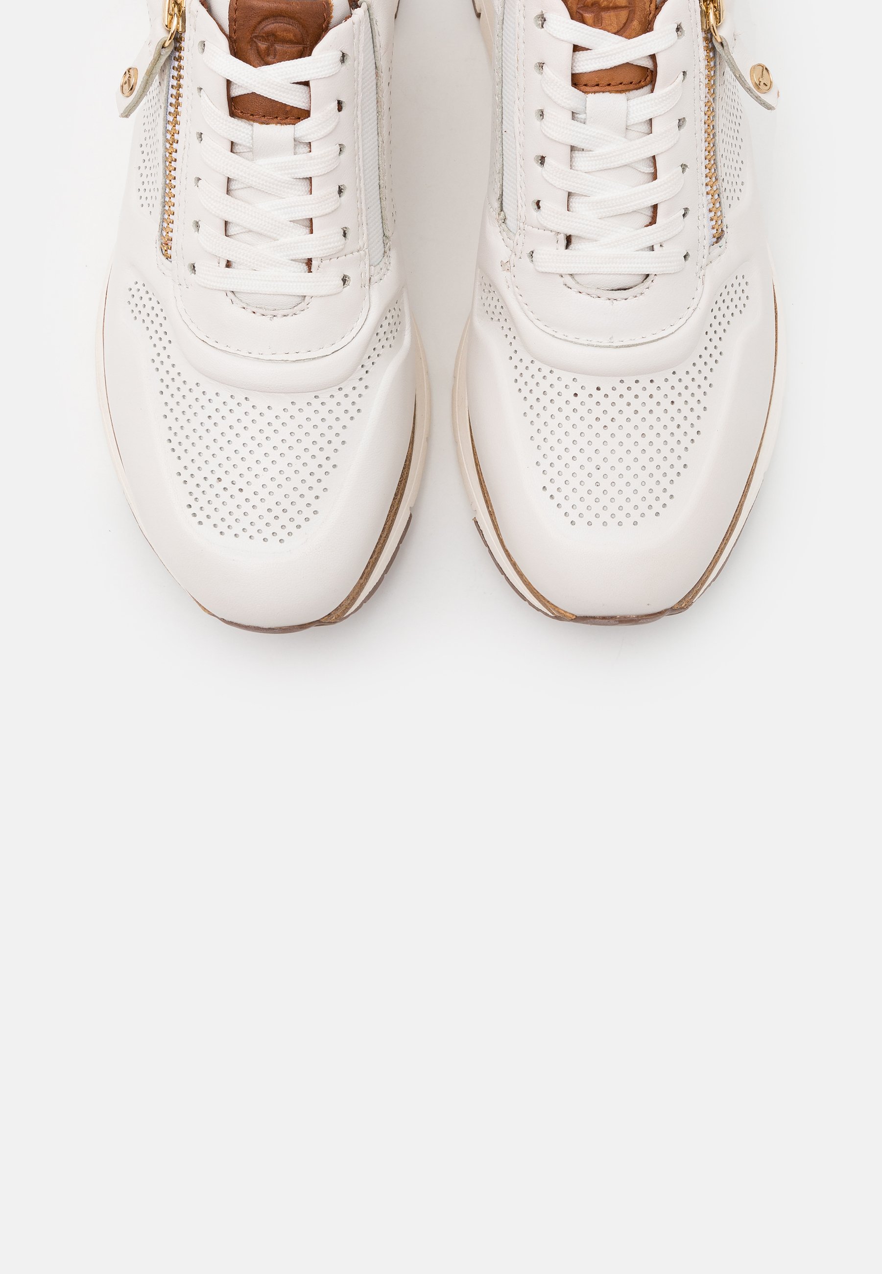 Tamaris Pure Relax LACE UP Joggesko whitecognachvit Tamaris Pure Relax LACE UP Joggesko chestnutkonjakk