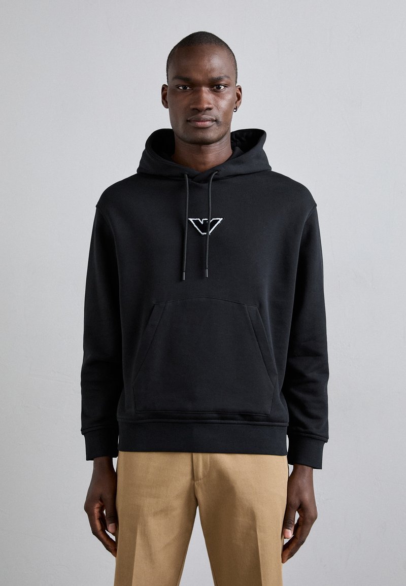 Emporio Armani FELPA - Felpa con cappuccio - black