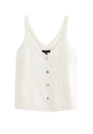 New Look, OFF WHITE BUTTON FRONT V-NECK CAMI TOP - Blusa - off white
